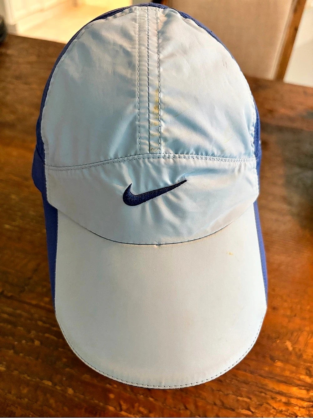 VTG NIKE two tone blue panel hat Tailwind Dri Fit running cycling tennis cap